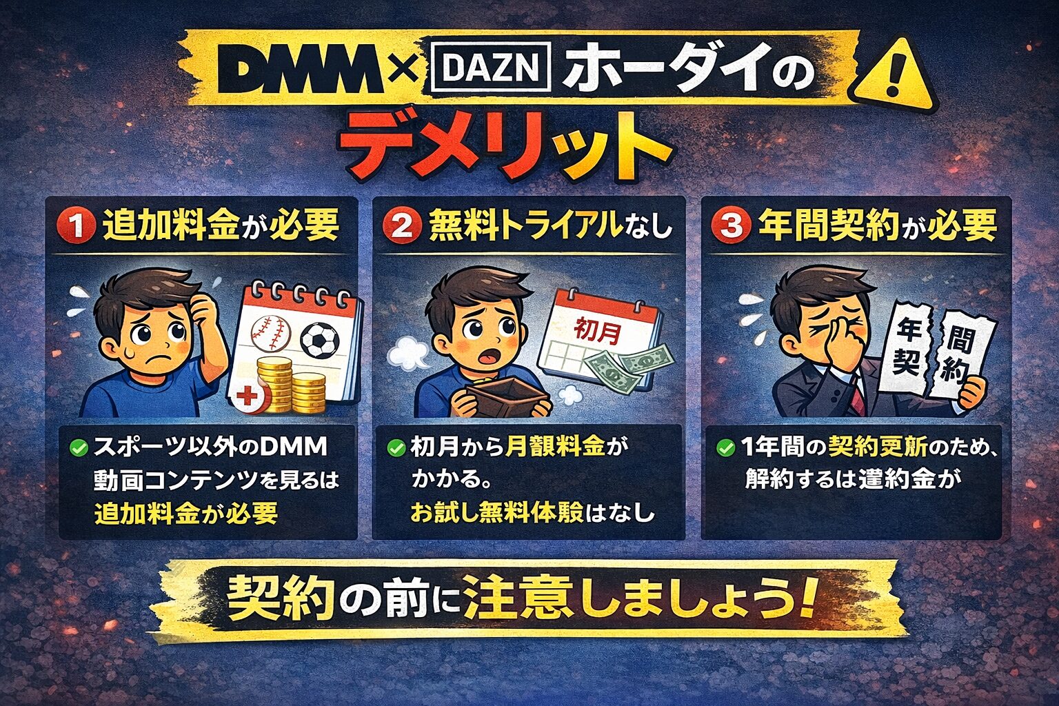 dmm daznホーダイ デメリット